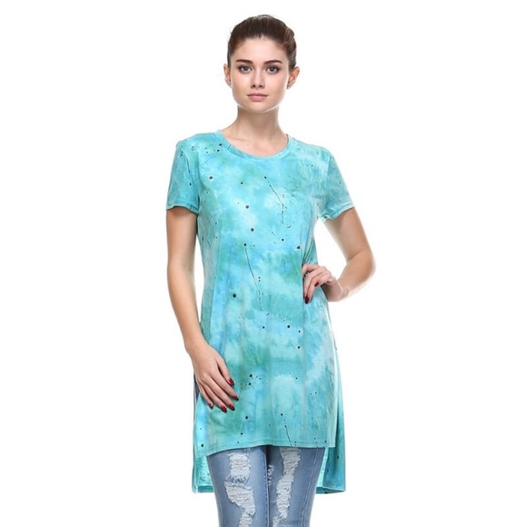 Short Sleeve Side Split Top Casual Tunic - Picture 2 of 4